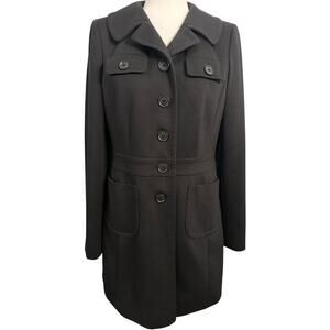 Loft Women’s Coat Structured Pockets Lined Elegant Classic Timeless Black Sz 8